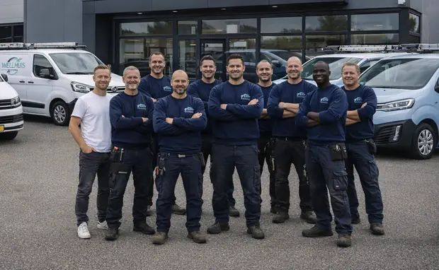 Het team van Wellhuis Electra voor hun bedrijfspand